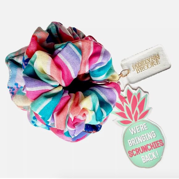 NWT! NEW! 4 JADELYNN BROOKE 3 HAPPY HOOLIGANS SCRUNCHIES PACK RAINBOW HAIR TIES - Picture 4 of 11